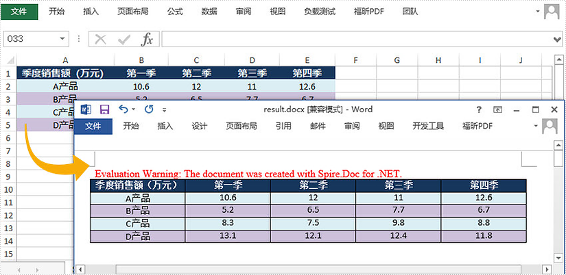 Word .NET库组件Spire.Doc系列教程: 在Word中导入Excel表格 Word .NET库组件Spire.Doc系列教程: 在Word中导入Excel表格