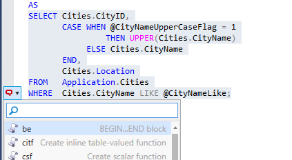 使用SQL Prompt重构批处理或对象 使用SQL Prompt重构批处理或对象