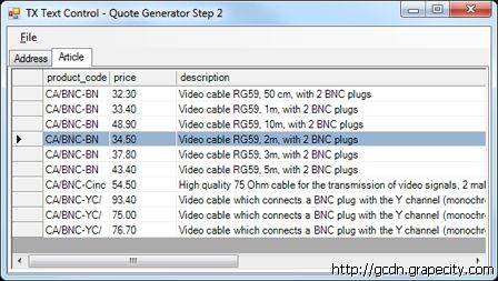 TX Text Control,文字处理器,文字处理,文字控件,报价单